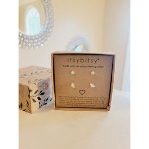 Dainty Recycled Sterling Silver Stud Earrings